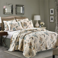 HKM-612179 Quilted Cotton Bed Cover Set with 2 Pillowcases, 230x250 cm for 1.5-1.8m Beds