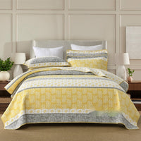 HKM-612179 Quilted Cotton Bed Cover Set with 2 Pillowcases, 230x250 cm for 1.5-1.8m Beds