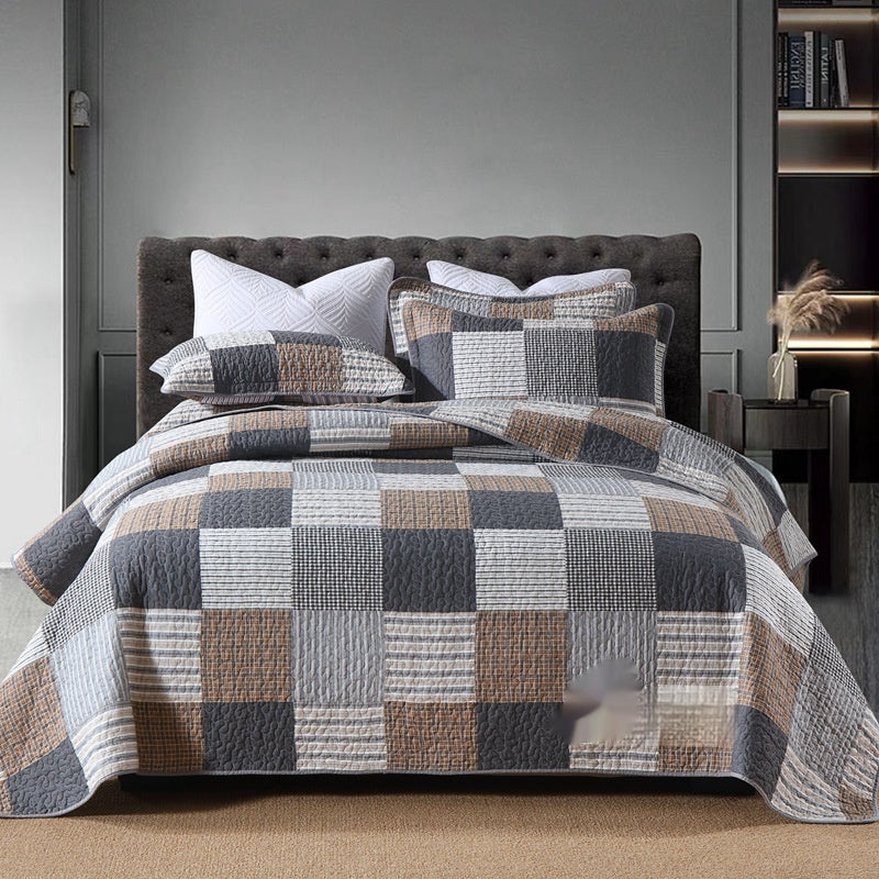 HKM-612179 Quilted Cotton Bed Cover Set with 2 Pillowcases, 230x250 cm for 1.5-1.8m Beds