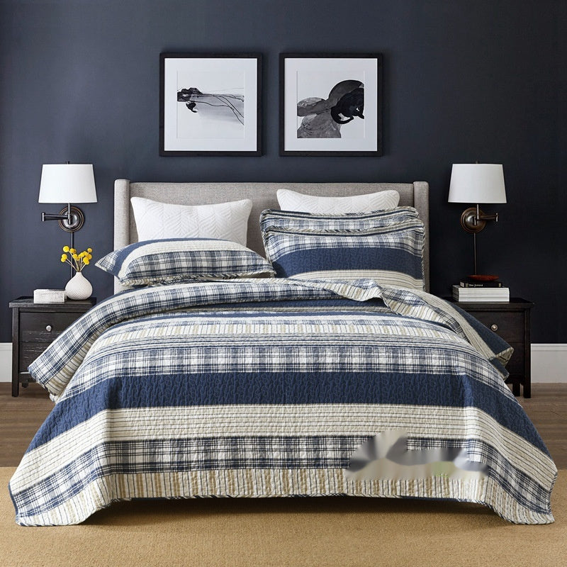 HKM-612179 Quilted Cotton Bed Cover Set with 2 Pillowcases, 230x250 cm for 1.5-1.8m Beds