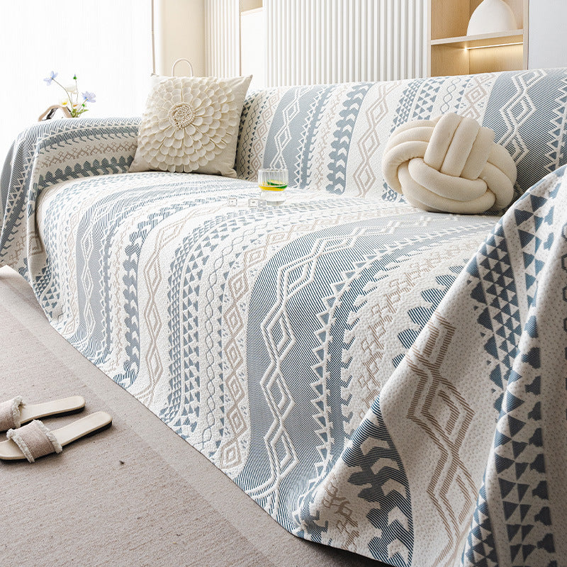 HKM-612243 Light Luxury Ice Silk Sofa Cover - Simple Style Couch Towel