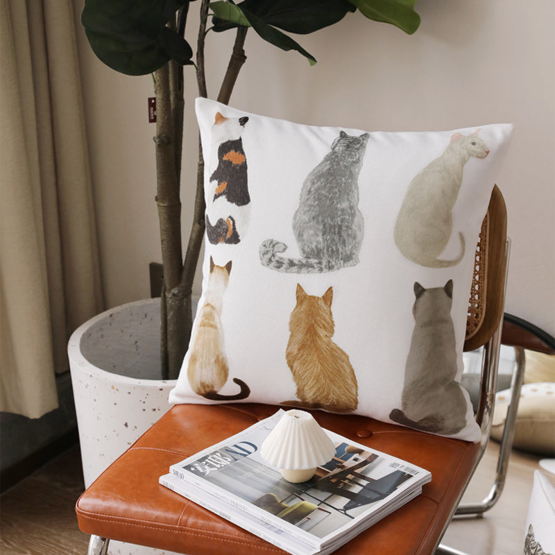 HKM-612307 Cute Cartoon Pet Pillow Cover in Cotton and Linen, 50x50cm Options Available