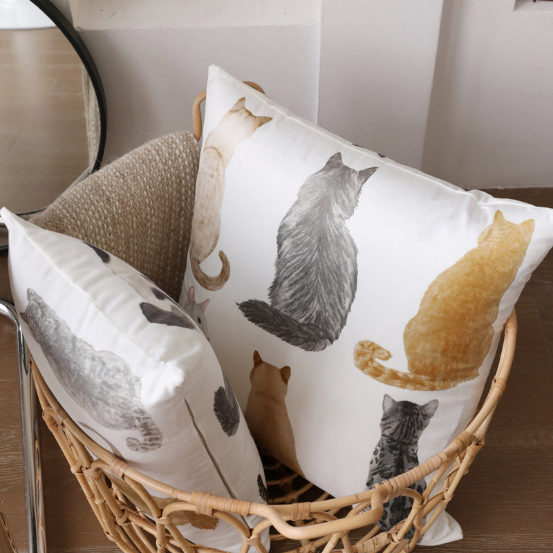HKM-612307 Cute Cartoon Pet Pillow Cover in Cotton and Linen, 50x50cm Options Available