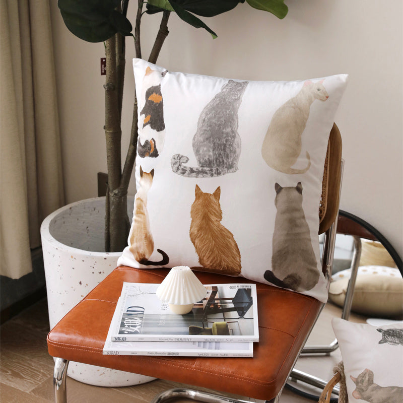 HKM-612307 Cute Cartoon Pet Pillow Cover in Cotton and Linen, 50x50cm Options Available