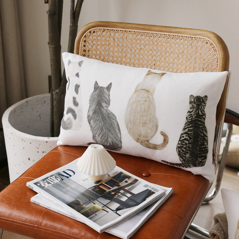 HKM-612307 Cute Cartoon Pet Pillow Cover in Cotton and Linen, 50x50cm Options Available