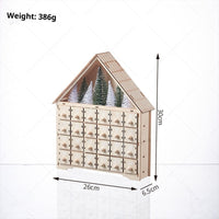 HKM-612307 Wooden LED Light Advent Calendar Christmas Decoration