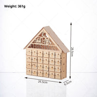 HKM-612307 Wooden LED Light Advent Calendar Christmas Decoration