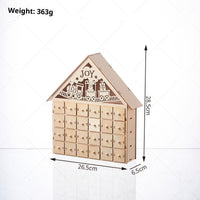 HKM-612307 Wooden LED Light Advent Calendar Christmas Decoration