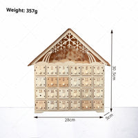 HKM-612307 Wooden LED Light Advent Calendar Christmas Decoration