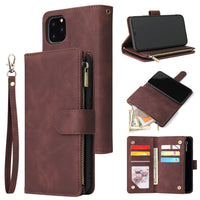 HKM-612435 Multi-Card Flip Zipper Wallet Mobile Phone Case - Leather, Anti-Scratch, Durable design