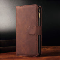 HKM-612435 Multi-Card Flip Zipper Wallet Mobile Phone Case - Leather, Anti-Scratch, Durable design