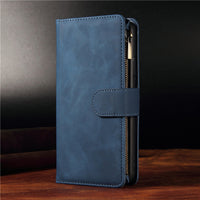 HKM-612435 Multi-Card Flip Zipper Wallet Mobile Phone Case - Leather, Anti-Scratch, Durable design
