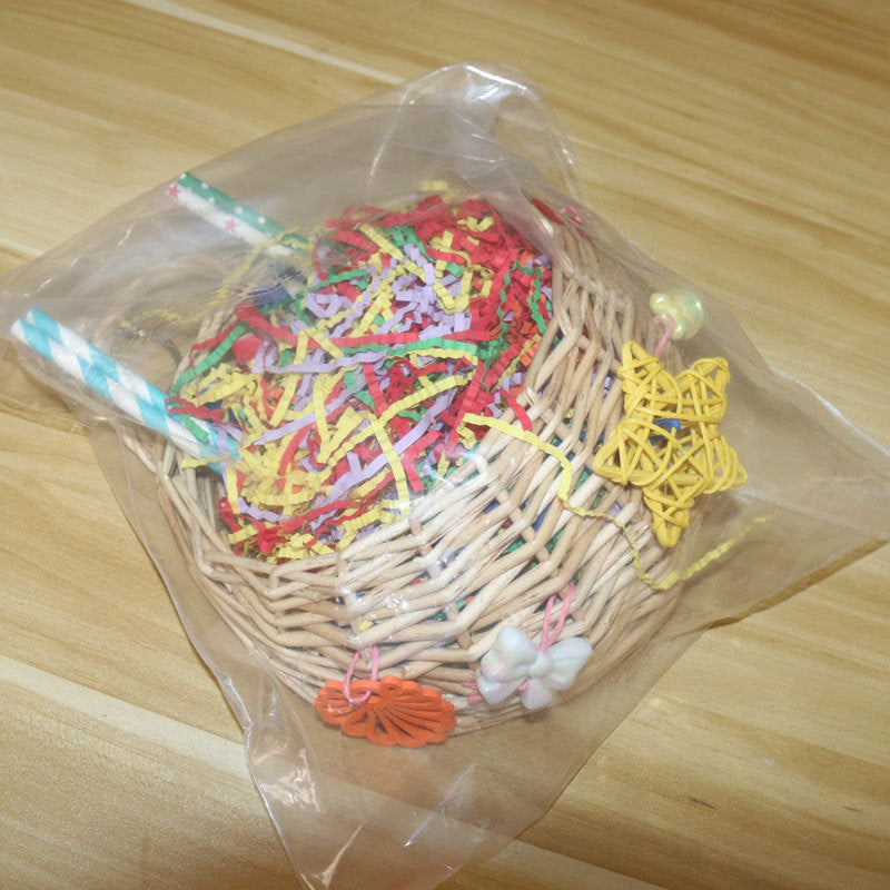 HKM-612435 Parrot Basketball Hoop Star Paper Tube Puzzle Toy for Birds