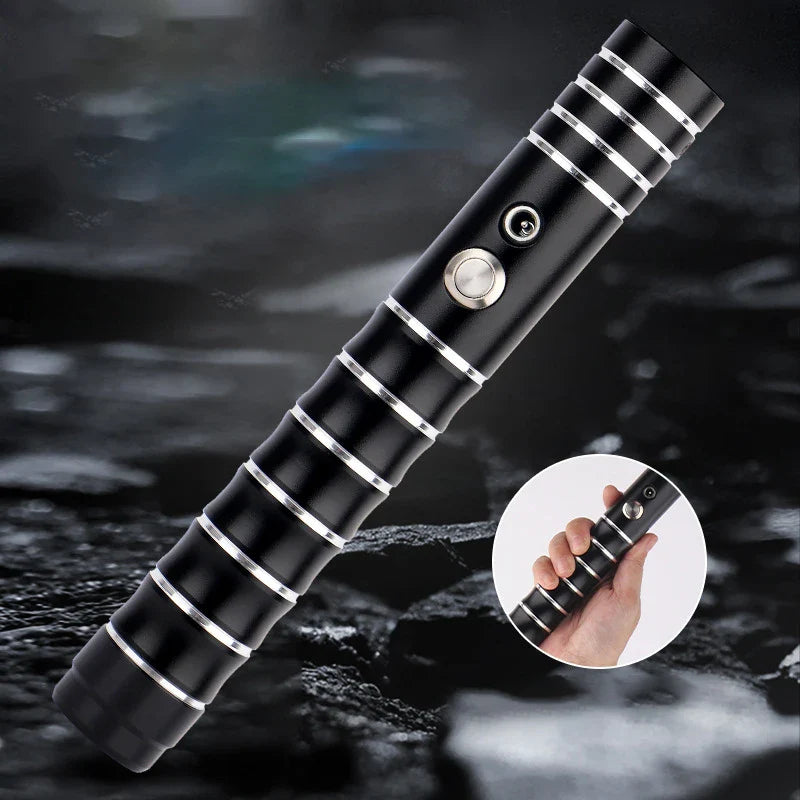 HKM-612435 RGB LED Light Up Sword for Kids - Metal Hilt Dueling Toy with Flashing Sound Effects - Perfect for Cosplay and Parties