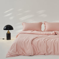HKM-612499 Ice Silk Four-Piece Cooling Quilt Cover Set in Solid Color - Modern Simplicity Design