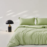 HKM-612499 Ice Silk Four-Piece Cooling Quilt Cover Set in Solid Color - Modern Simplicity Design