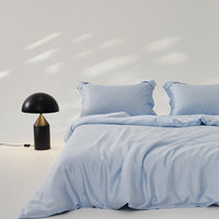 HKM-612499 Ice Silk Four-Piece Cooling Quilt Cover Set in Solid Color - Modern Simplicity Design