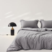 HKM-612499 Ice Silk Four-Piece Cooling Quilt Cover Set in Solid Color - Modern Simplicity Design