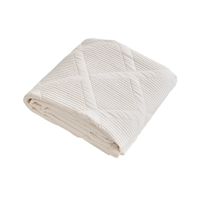 HKM-612499 Summer Cool Feeling Thin Quilt Set with 2 Pillowcases - 100% Tencel Cotton, Solid Color Design