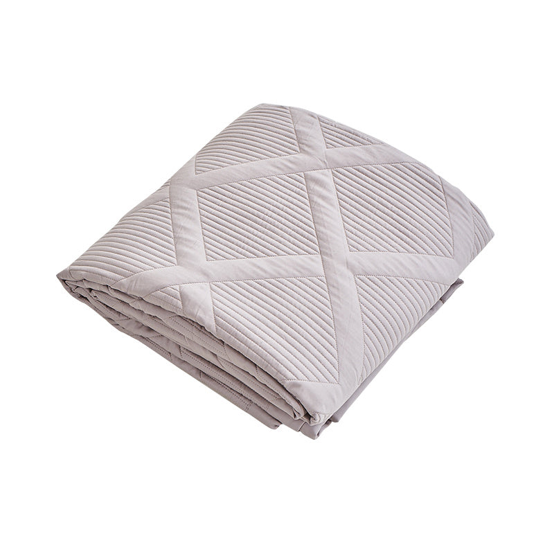 HKM-612499 Summer Cool Feeling Thin Quilt Set with 2 Pillowcases - 100% Tencel Cotton, Solid Color Design