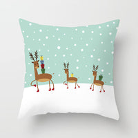 HKM-612563 Christmas-Themed Single-Sided Peach Skin Velvet Pillowcase, 44cm x 44cm