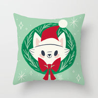 HKM-612563 Christmas-Themed Single-Sided Peach Skin Velvet Pillowcase, 44cm x 44cm