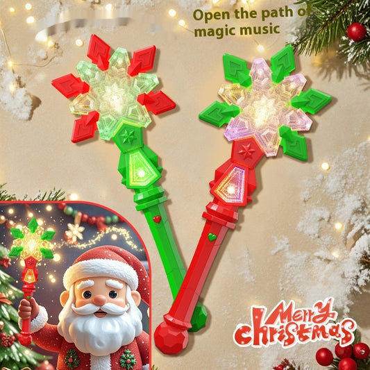 HKM-612627 Luminous Snowflake Magic Wand Toy for Kids – Red and Green Options Available