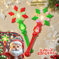 HKM-612627 Luminous Snowflake Magic Wand Toy for Kids – Red and Green Options Available