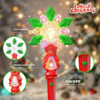 HKM-612627 Luminous Snowflake Magic Wand Toy for Kids – Red and Green Options Available