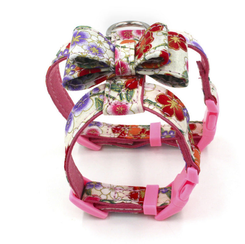 HKM-612691 Pet Harness for Small Dogs - Adjustable Microfiber Chest Strap in Black, Red, and Pink