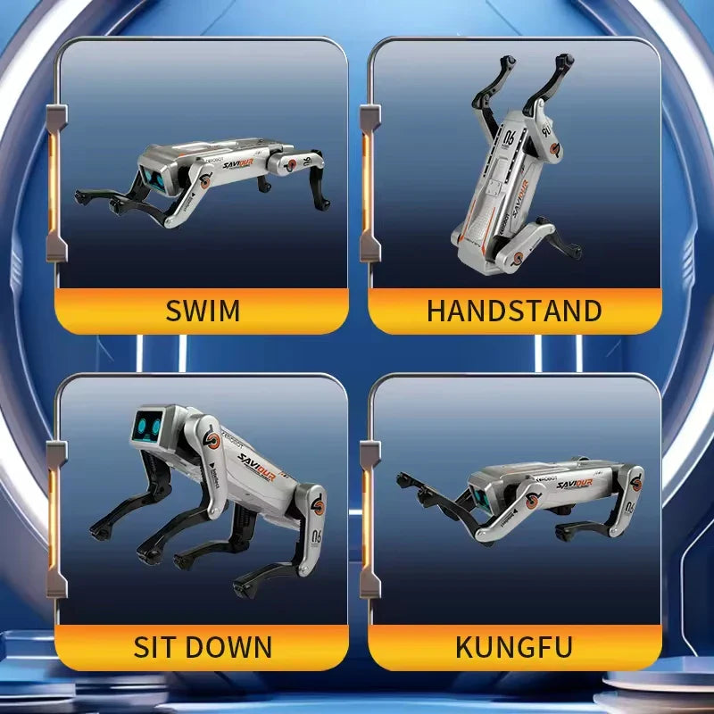 HKM-612755 Remote-Controlled Interactive Mechanical Dog with Voice Command and Stunt Features for Ages 5 and Up