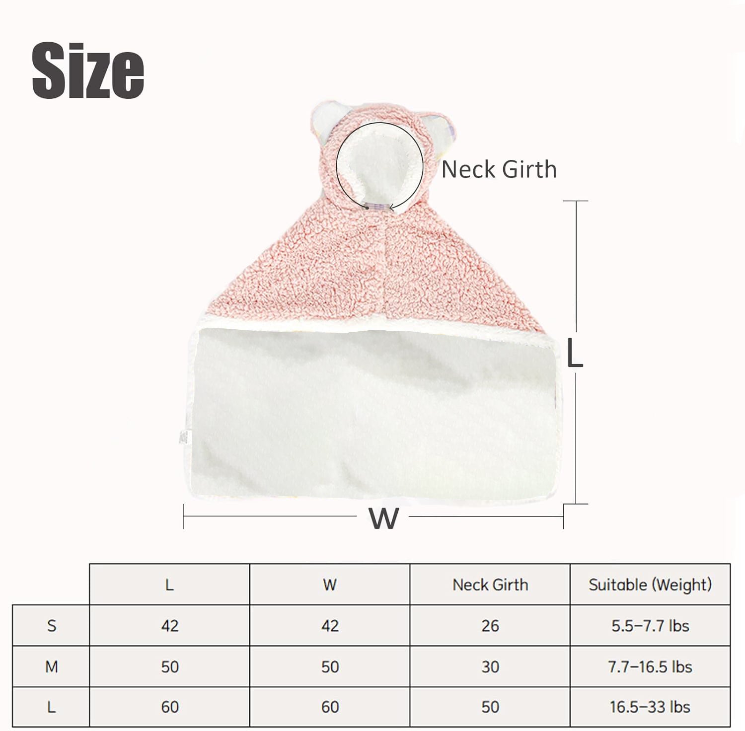HKM-612883 Cozy Polar Fleece Hooded Cape Blanket for Dogs and Cats