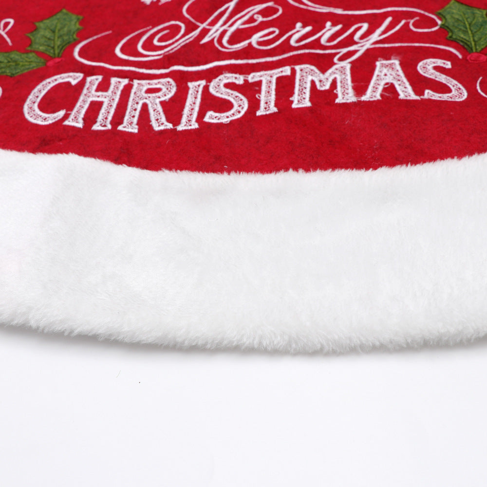 HKM-612947 Redleaf Flannel Christmas Tree Skirt - 120x120CM American Country Style Decor