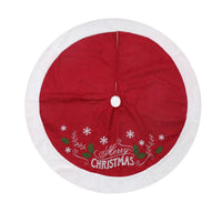 HKM-612947 Redleaf Flannel Christmas Tree Skirt - 120x120CM American Country Style Decor