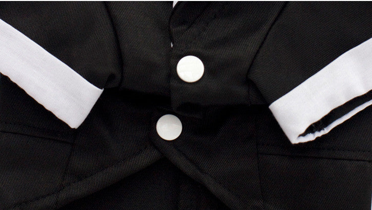 HKM-612947 Wedding Suit Dog Clothes - Cotton Two-Legged Outfit for Male Pets, Available in Multiple Sizes