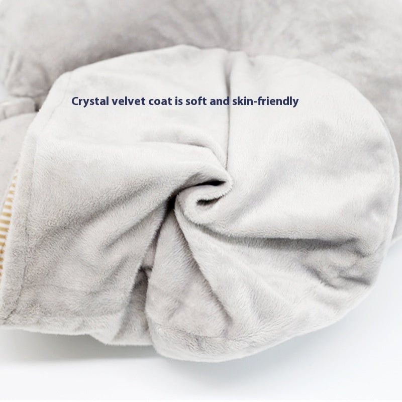 KTX-613011 Memory Foam U-Shape Travel Pillow for Kids and Adults - Soft Wool Light Blue or Pink