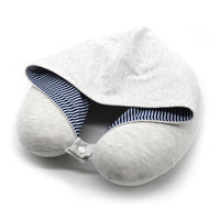 HKM-613011 Memory Foam U-Shape Travel Pillow for Kids and Adults - Soft Wool Light Blue or Pink