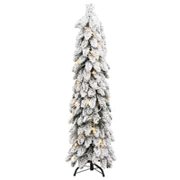 HKM-613139 Lifelike 150 cm Artificial Christmas Tree with 80 Warm White LED Lights and Snow Effect