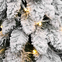 HKM-613139 Lifelike 150 cm Artificial Christmas Tree with 80 Warm White LED Lights and Snow Effect