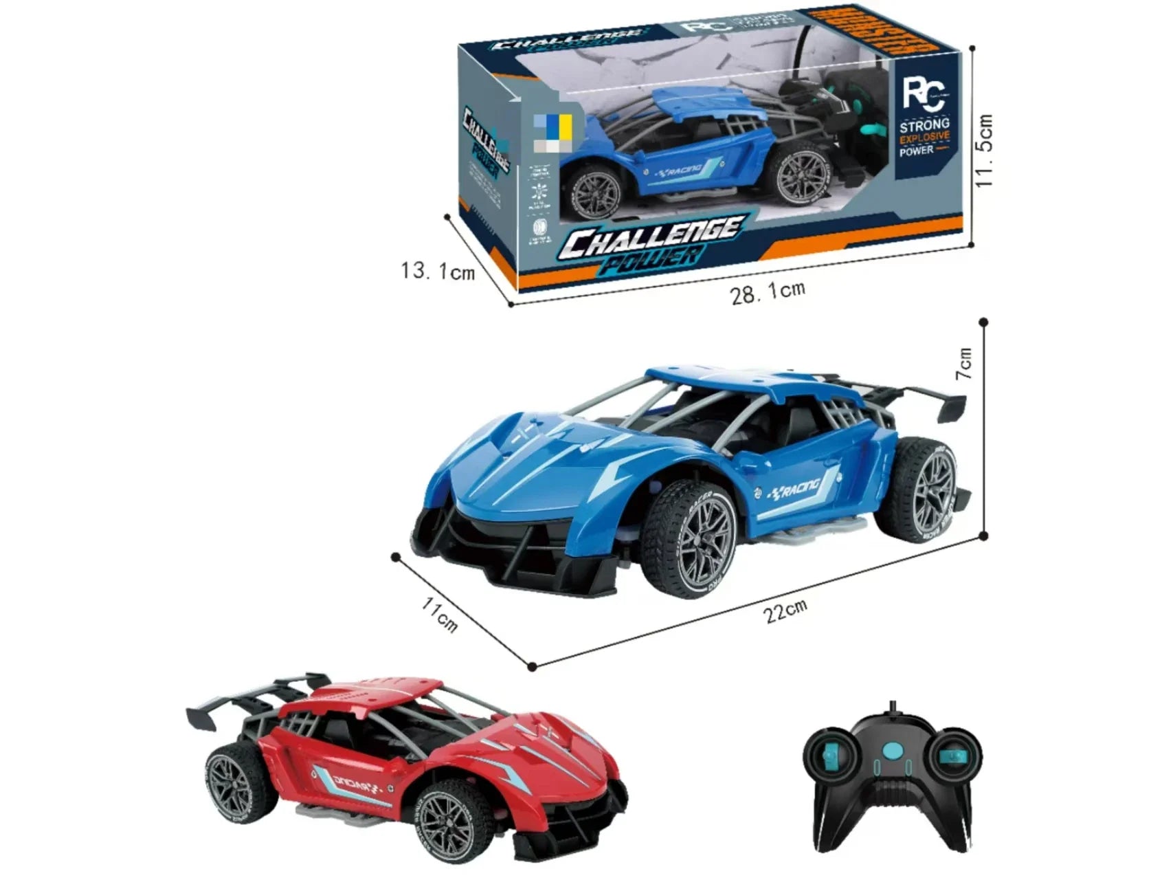 HKM-613331 2.4G Remote Control 1/16 High-Speed Drift Car with Light Effects, Multi-Function Stunt Features