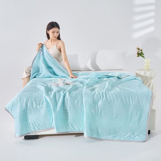 HKM-613331 Lightweight Summer Ice Silk Quilt - Machine Washable, Multiple Sizes Available