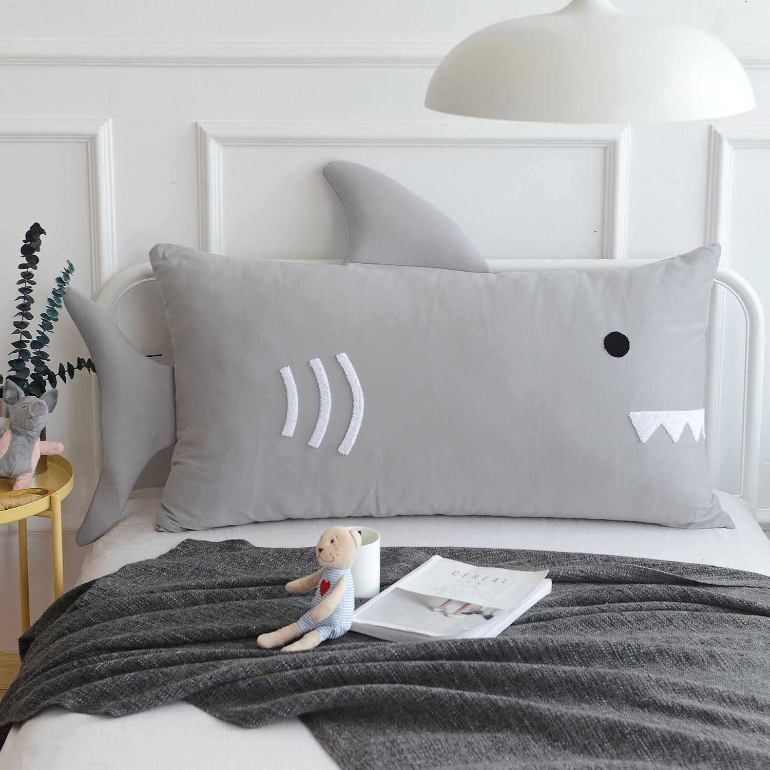 HKM-613395 Nordic Style Cartoon Square Back Bedside Cushion in Various Animal Designs - Cotton Fill, 110x60CM & 150x60CM