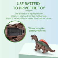 HKM-613587 Electric Walking Dinosaur Toy with Light and Music for Kids Ages 2-4 - 23cm Model