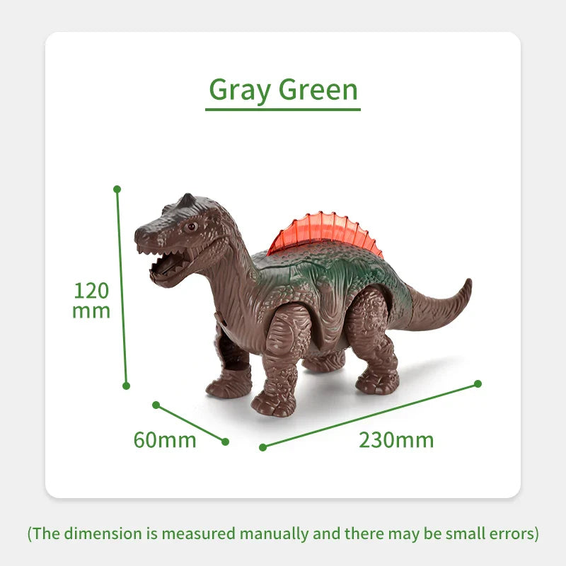 HKM-613587 Electric Walking Dinosaur Toy with Light and Music for Kids Ages 2-4 - 23cm Model
