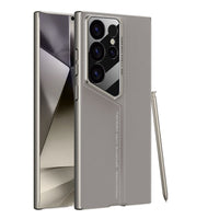 HKM-613587 Titanium Black Hard Phone Case for Samsung S24 Ultra and S23 Ultra - Drop-Resistant Protection