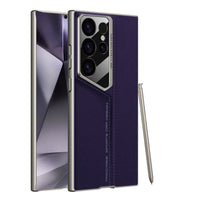 HKM-613587 Titanium Black Hard Phone Case for Samsung S24 Ultra and S23 Ultra - Drop-Resistant Protection