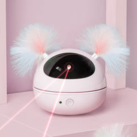 HKM-613779 Interactive Automatic Laser Cat Toy - Robot Design in White, Pink, Blue Colors - Engaging ABS Material for Playful Kittens