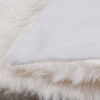 HKM-613779 Pure White Flannel Christmas Tree Skirt – 48-Inch Decorative Wool Accent