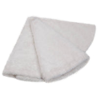 HKM-613779 Pure White Flannel Christmas Tree Skirt – 48-Inch Decorative Wool Accent