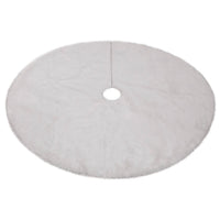 HKM-613779 Pure White Flannel Christmas Tree Skirt – 48-Inch Decorative Wool Accent